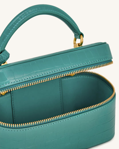 Jw Pei Cleo Box Shape Top Handle Bag Green Croc