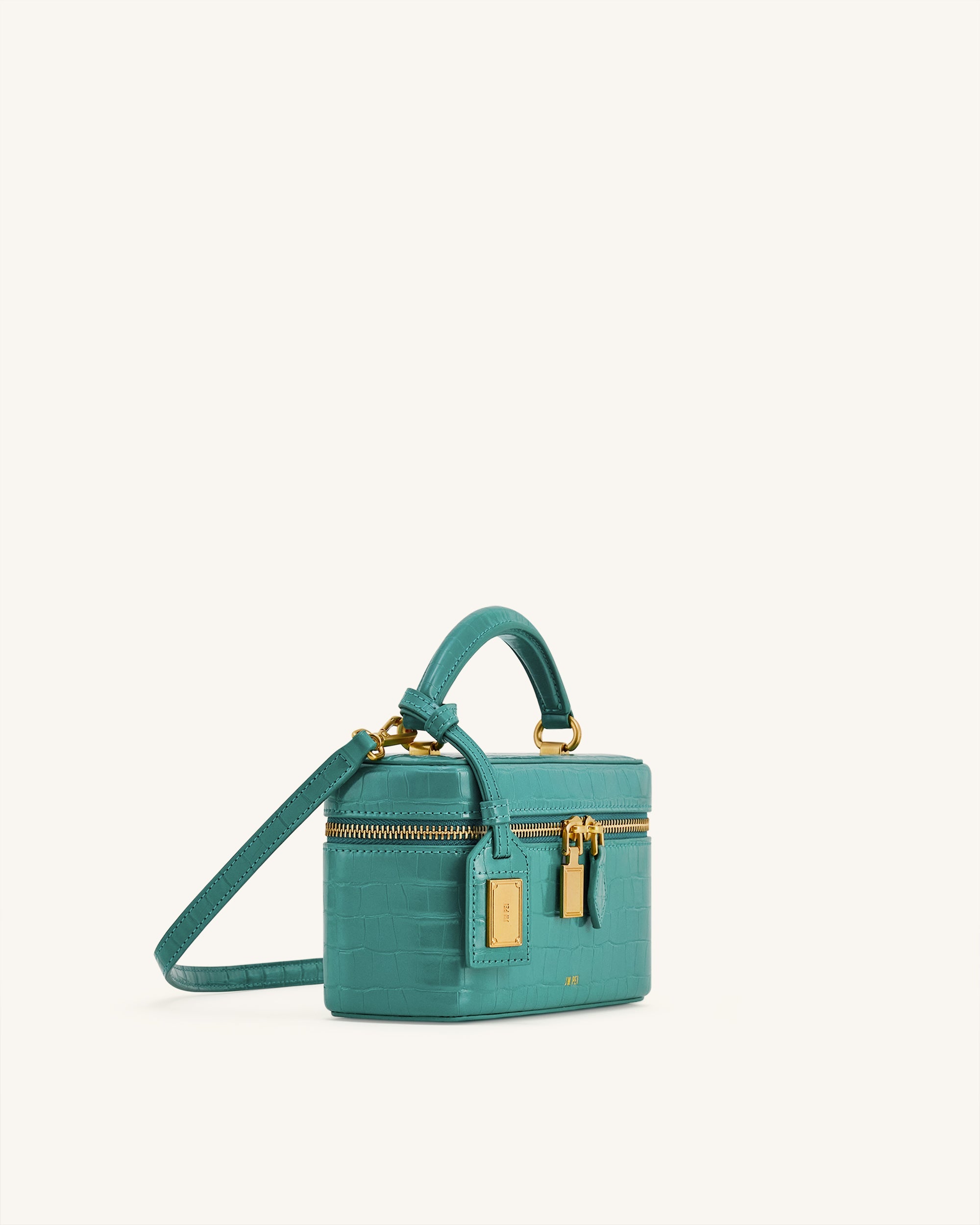Jw Pei Cleo Box Shape Top Handle Bag Green Croc