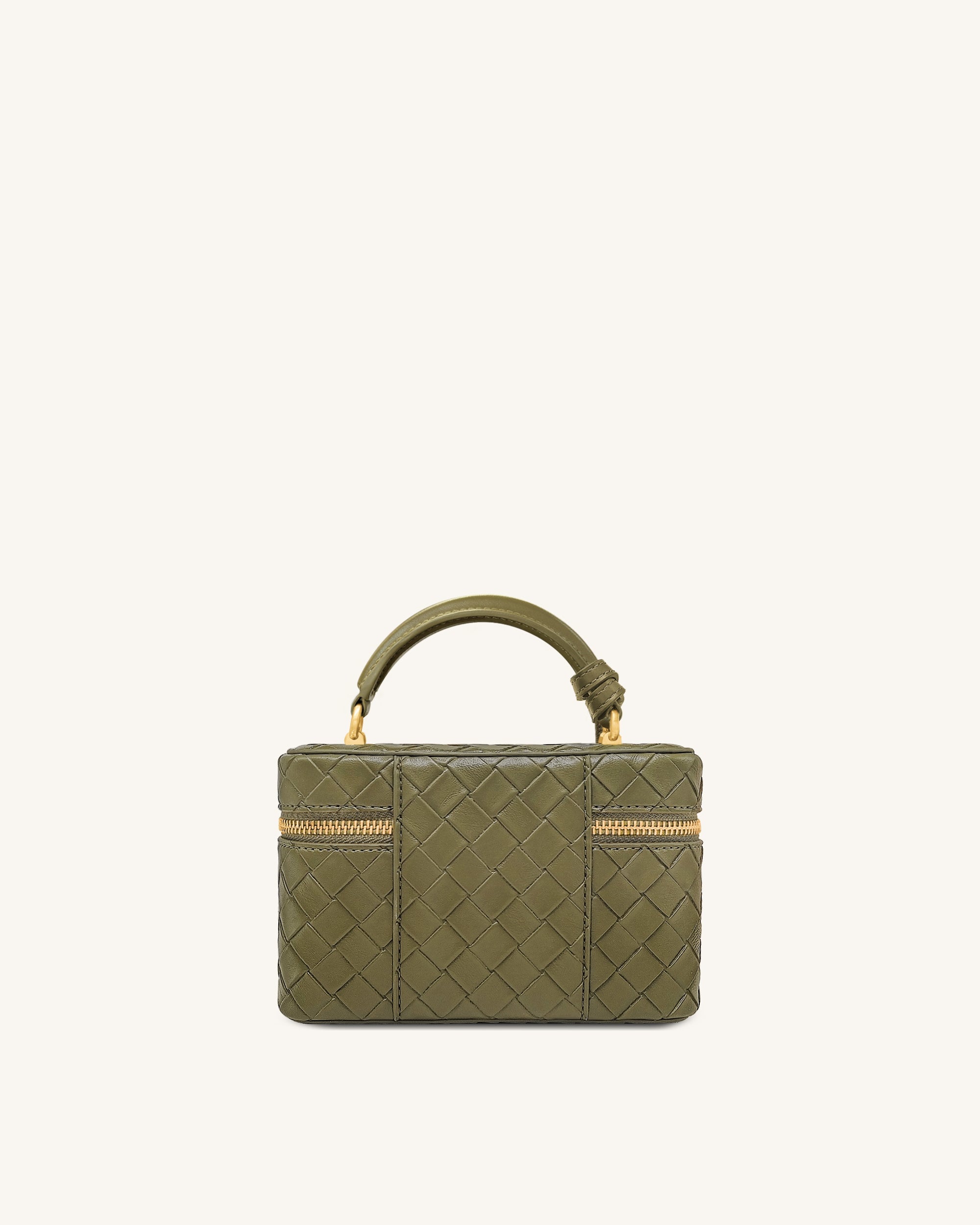 Jw Pei Cleo Woven Texture Box Shape Top Handle Bag Olive Green