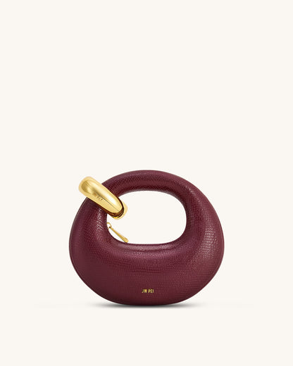Jw Pei Abacus Faux Snake Effect Mini Top Handle Bag Burgundy