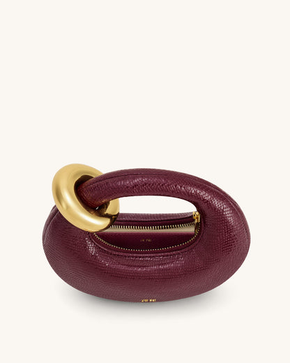 Jw Pei Abacus Faux Snake Effect Mini Top Handle Bag Burgundy