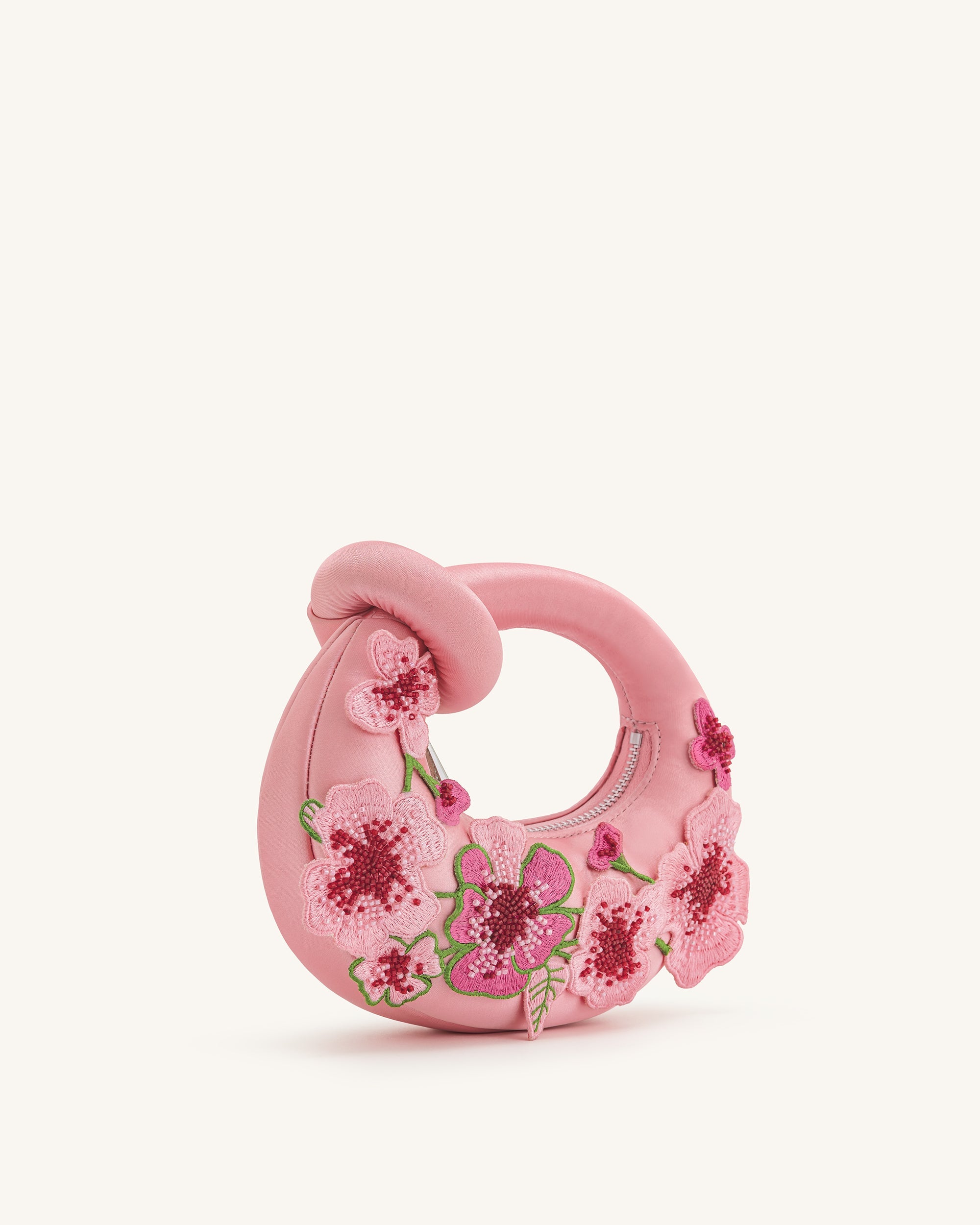 Jw Pei Abacus Embroidered Floral Mini Top Handle Bag Pink