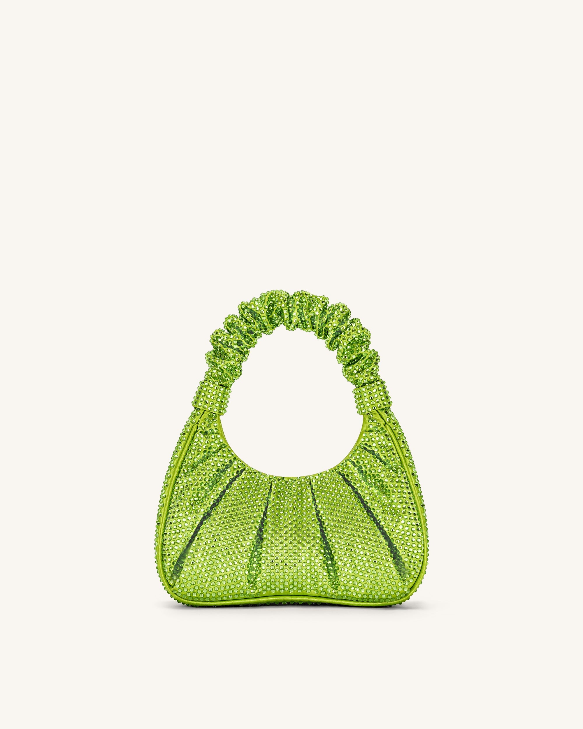 Jw Pei Gabbi Artificial Crystal Medium Ruched Hobo Handbag Green