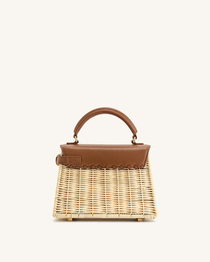 Jw Pei Elise Natural Rattan Weaving Handbag Brown Rattan