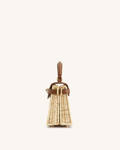 Jw Pei Elise Natural Rattan Weaving Handbag Brown Rattan