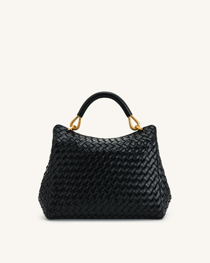 Jw Pei Lucia Classic Top Handle Woven Bag Black