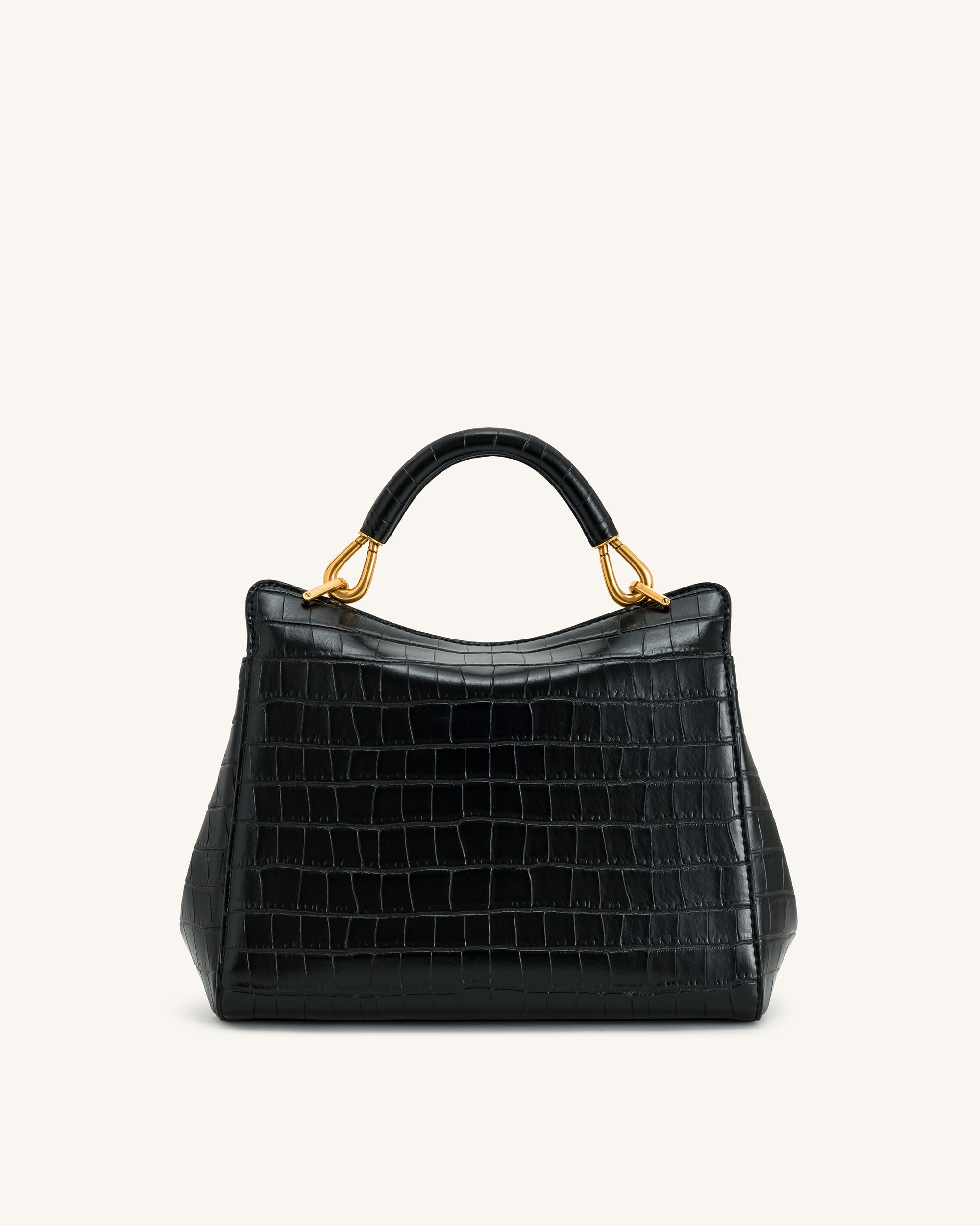 Jw Pei Lucia Classic Top Handbag Black Croc