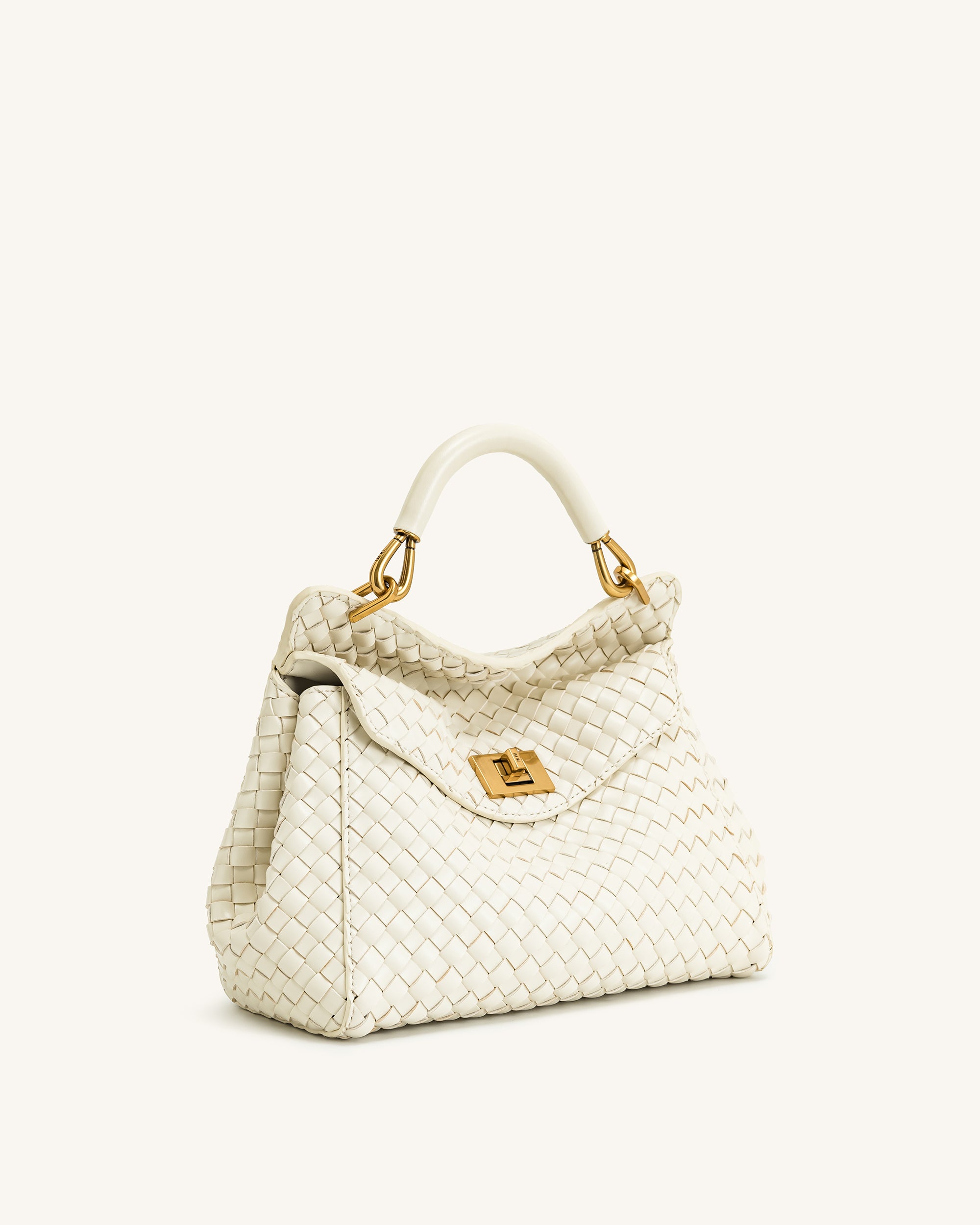 Jw Pei Lucia Classic Top Handle Woven Bag White