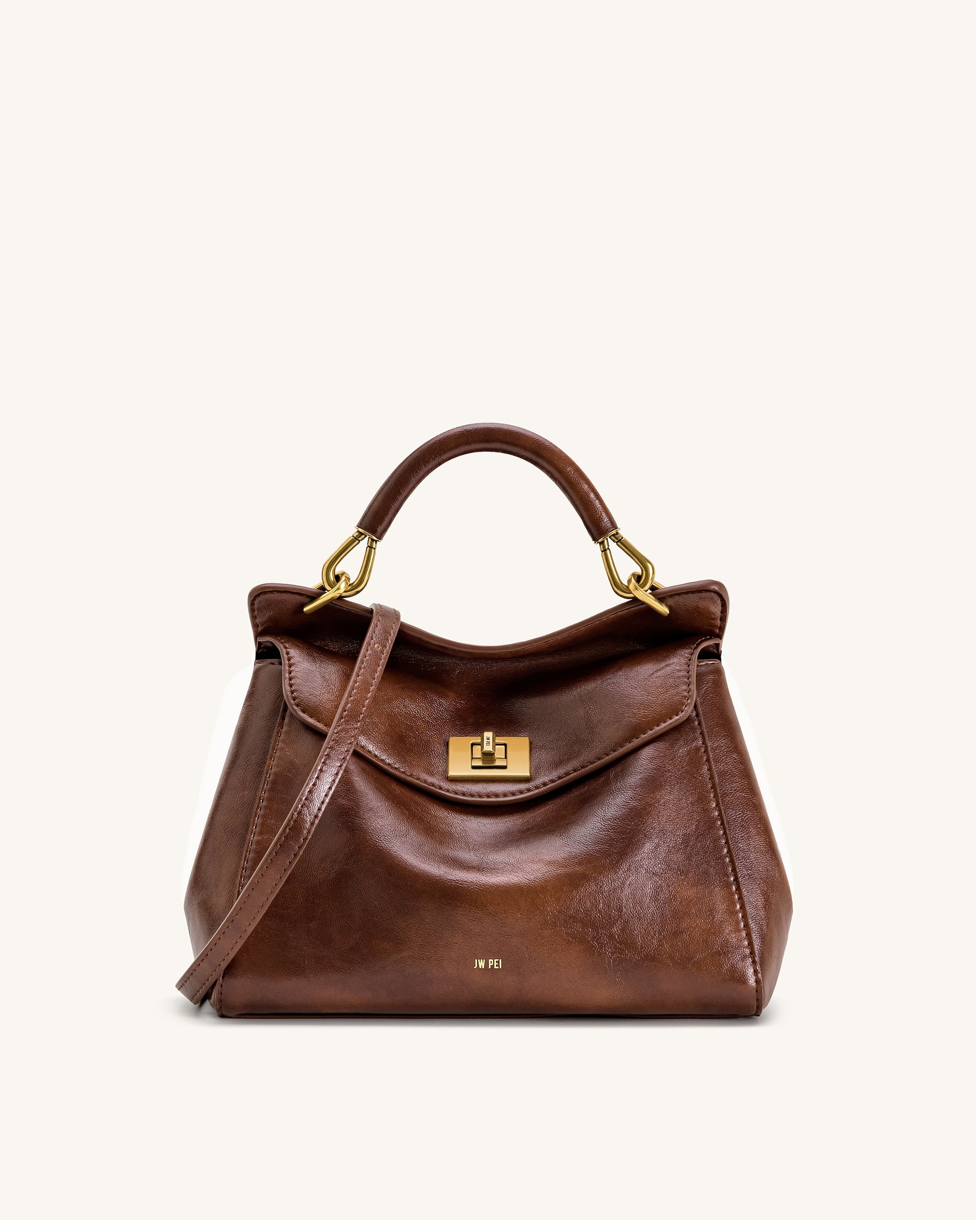 Jw Pei Lucia Classic Top Handle Bag Coffee Brown