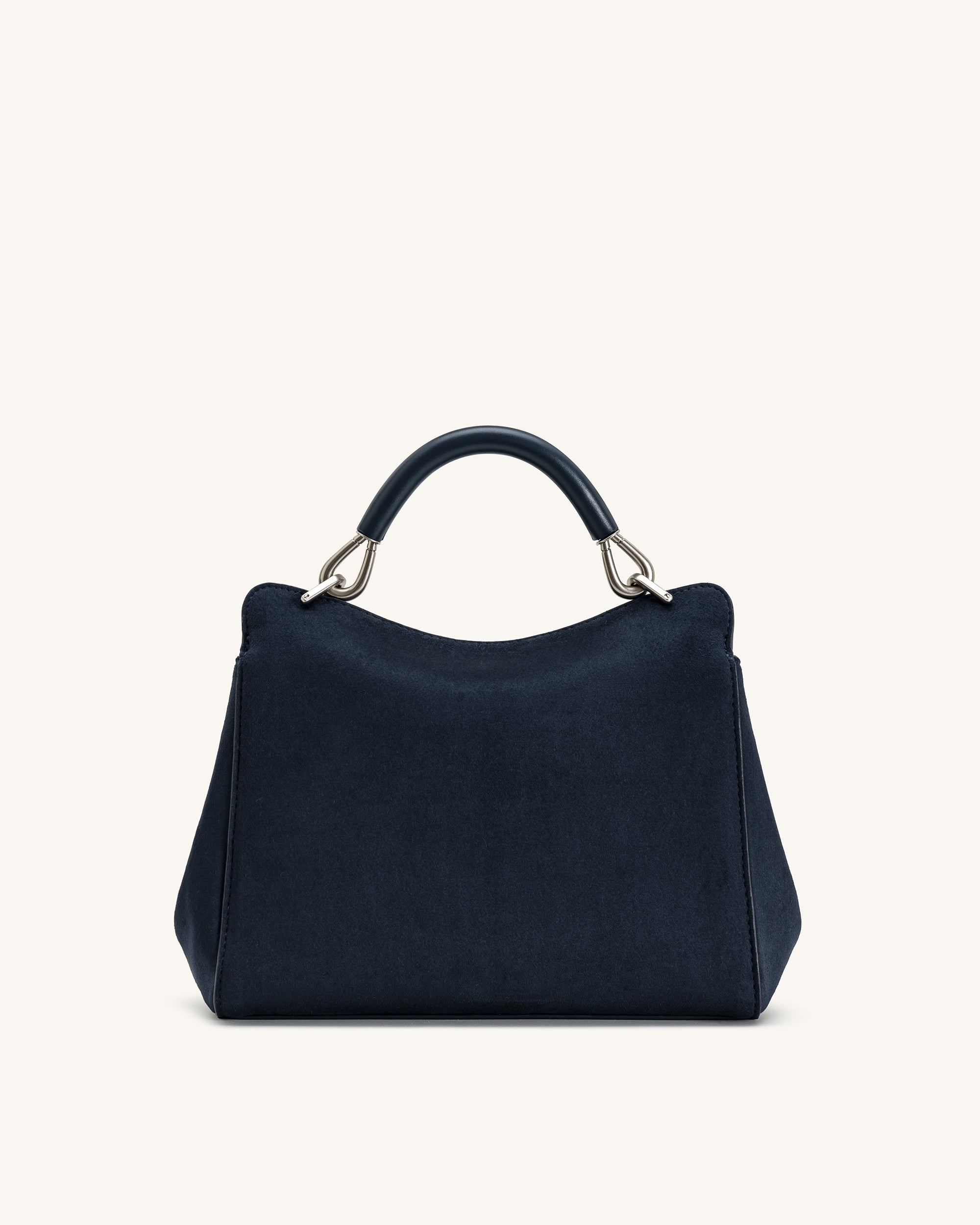 Jw Pei Lucia Classic Faux Suede Top Handle Bag Navy Blue