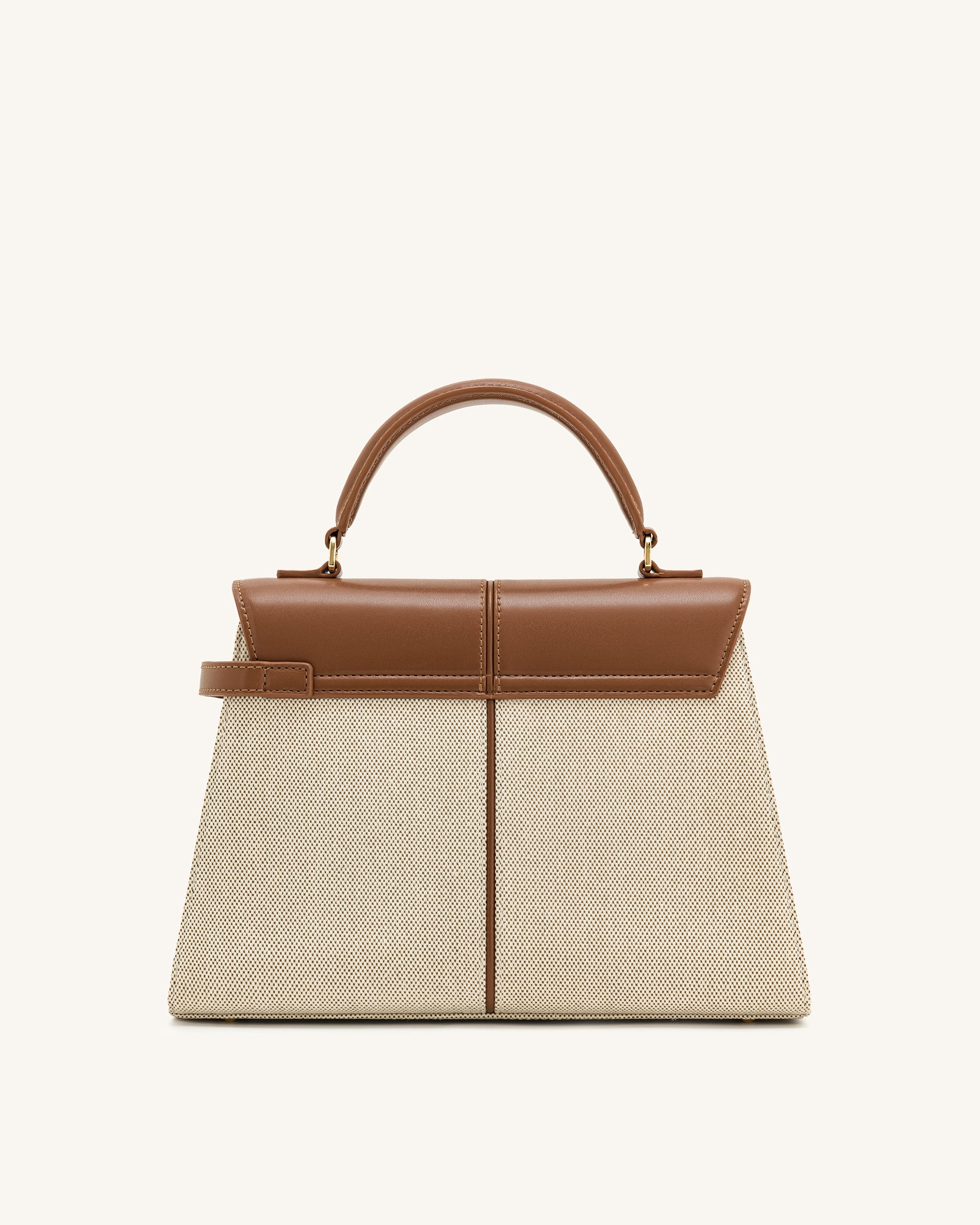 Jw Pei Elise Large Top Handle Bag Brown Canvas