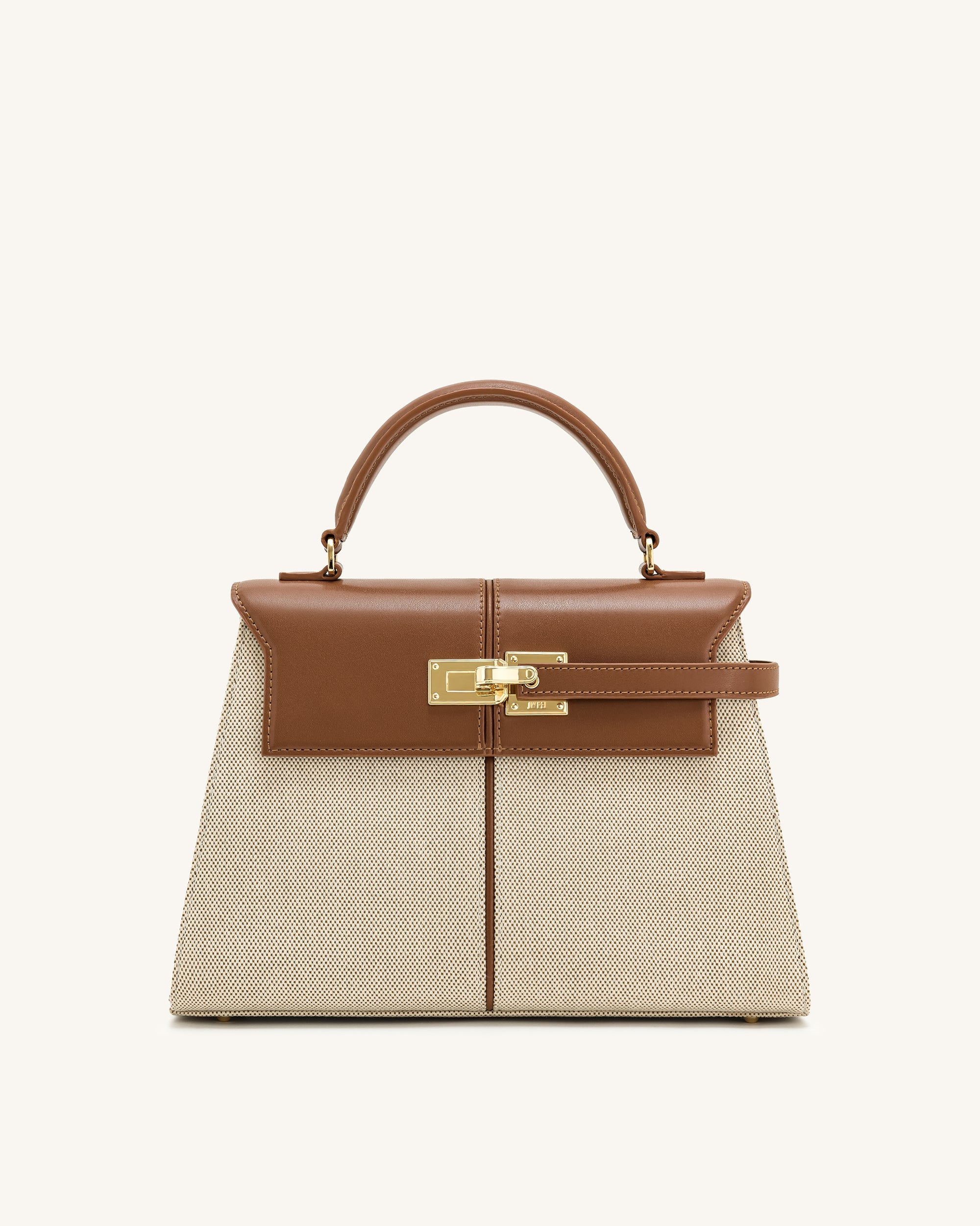 Jw Pei Elise Large Top Handle Bag Brown Canvas
