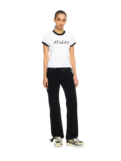 Off-White Ow X Swarovski Denim Susy Pants Black