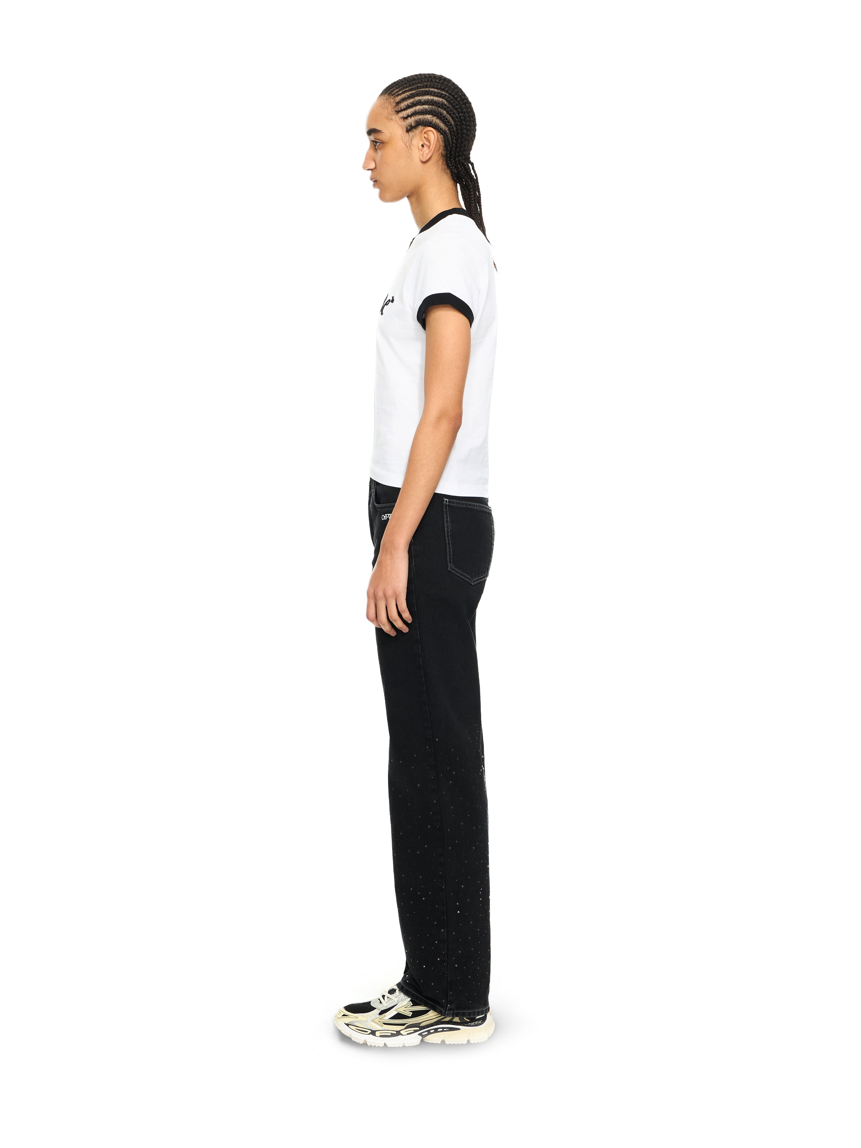 Off-White Ow X Swarovski Denim Susy Pants Black