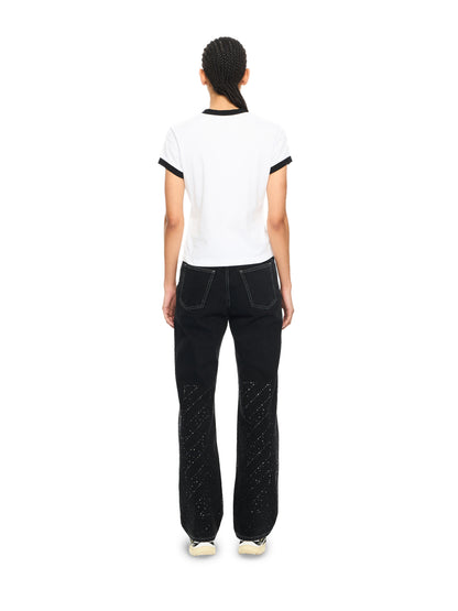 Off-White Ow X Swarovski Denim Susy Pants Black
