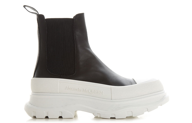 Alexander McQueen Tread Slick Chelsea Boot Black White