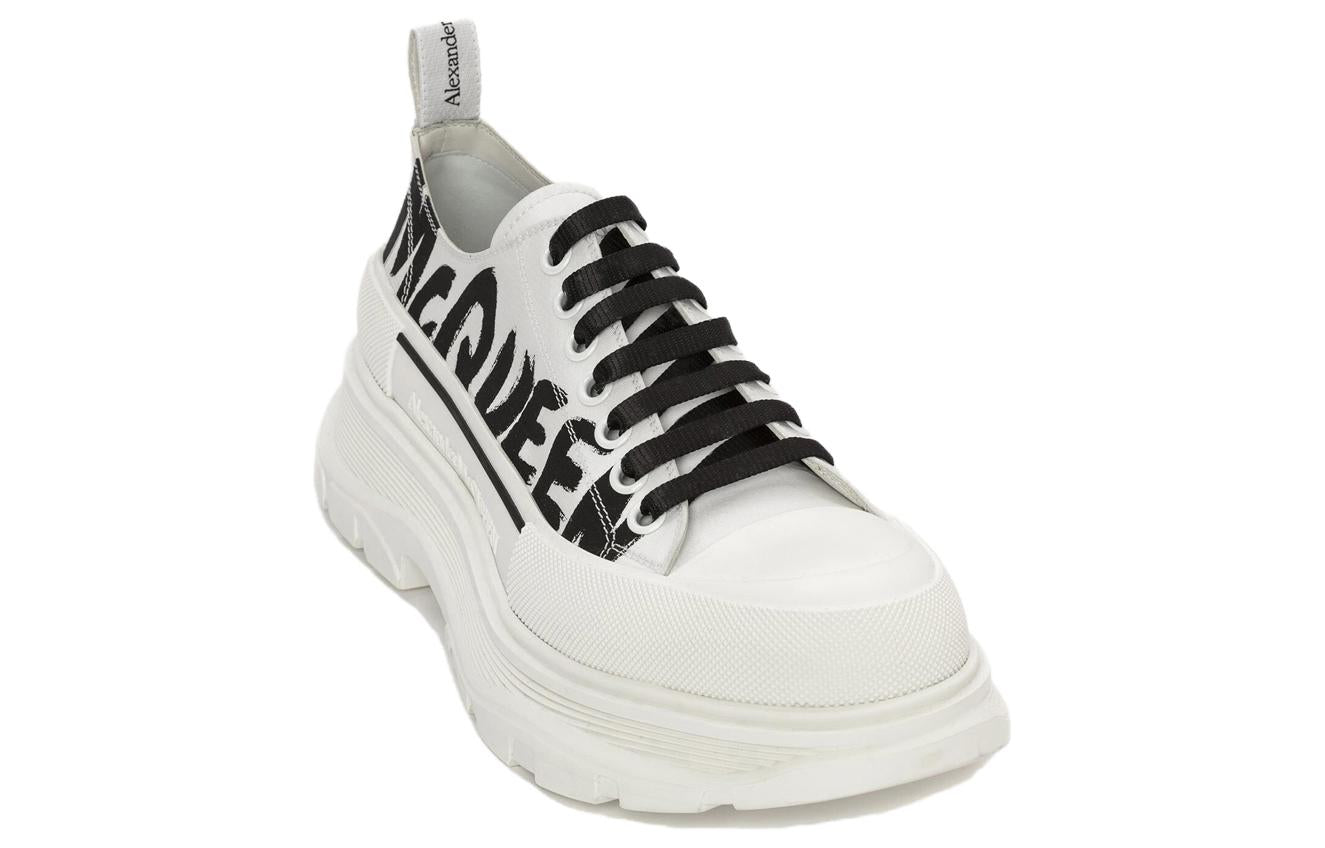 ★alexander mcqueen★ Graffiti Tread Slick Sneakers White 71 Alexander Mcqueen Graffiti Tread Slick Boot White Black