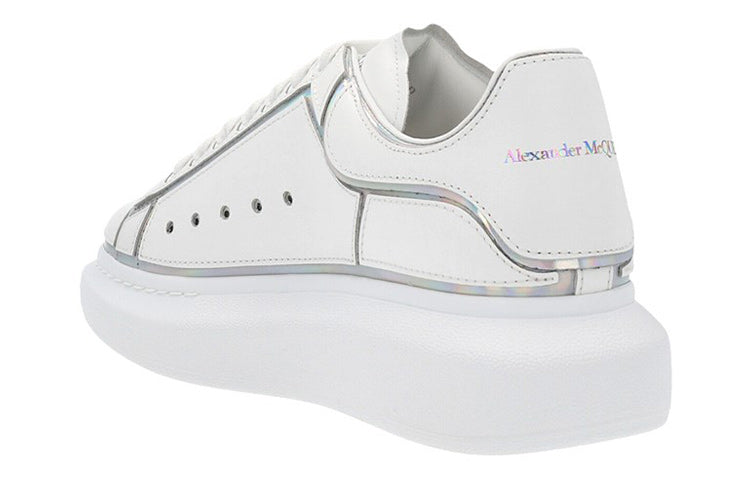 Alexander McQueen Oversized White Silver Hologram Trim