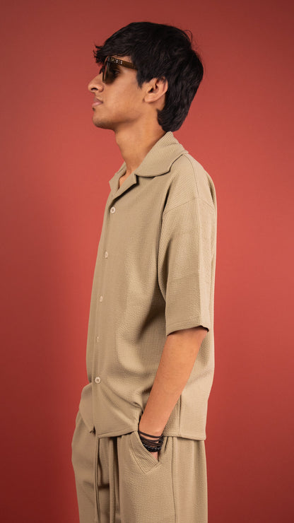 BEIGE CO-ORD SET MEN'S SHIRT