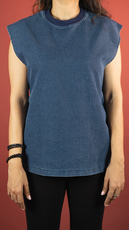 BLUE DENIM WOMEN'S TANK TOP