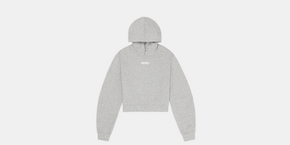 Bandit Womens Stitch Logo Cropped Hoodie Heather Grey