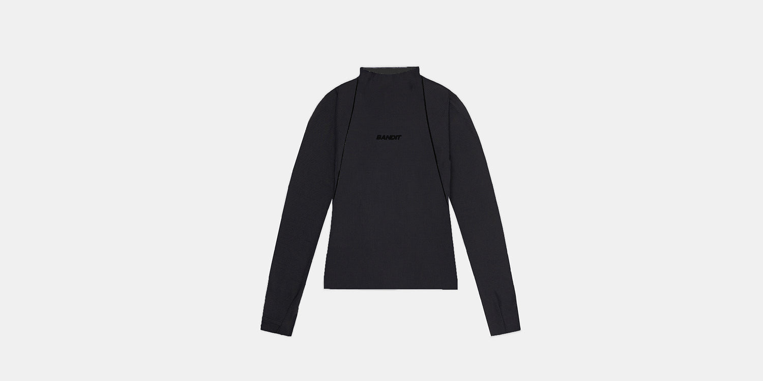 Bandit Womens Auragrid Mockneck Performance Top Black