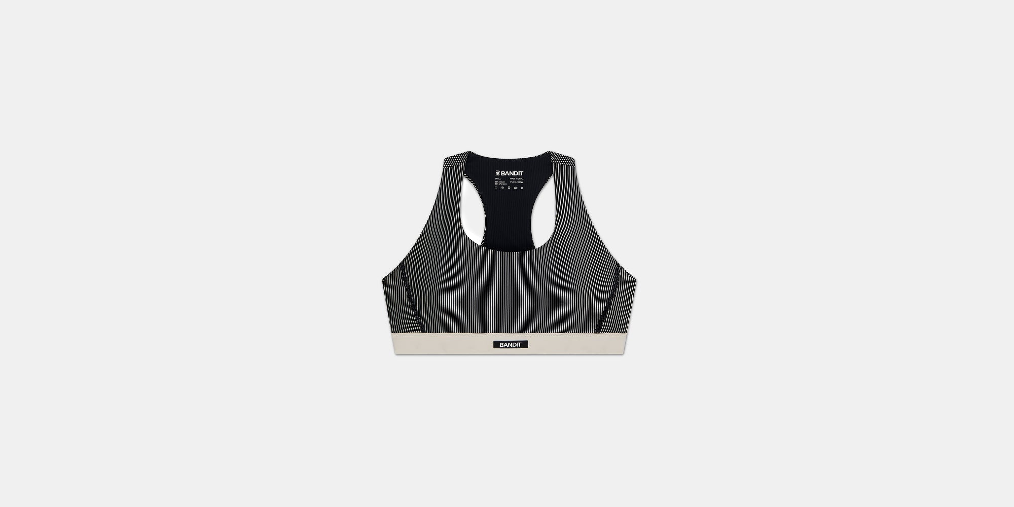 Bandit Striped Cadence Run Bra Black With Chalk