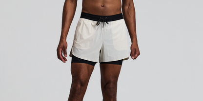 Bandit Mens Vento 2 In 1 Run Short Champagne