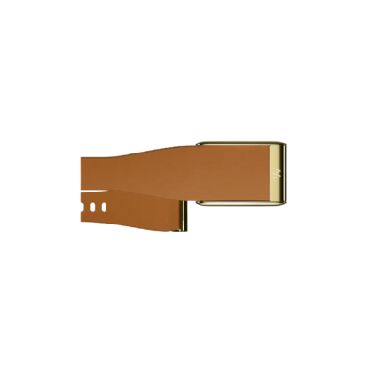 Whoop 5.0 Leatherluxe Tapered Camel with Gold Band - Only Strap  S/M