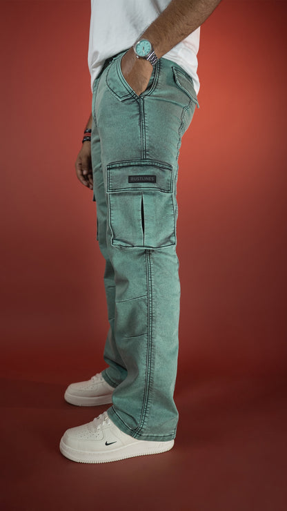 GREEN DENIM MEN'S CARGO