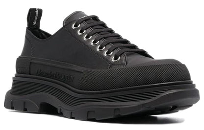 Alexander McQueen Tread Slick Low Lace Up Leather Triple Black