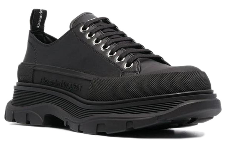 Alexander McQueen Tread Slick Low Lace Up Leather Triple Black