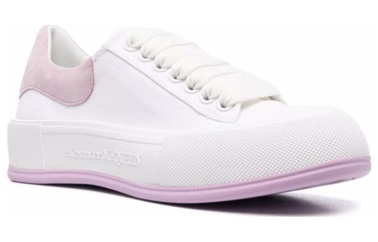 Alexander McQueen Deck Skate Plimsoll Lace-Up White Pink (Women's)
