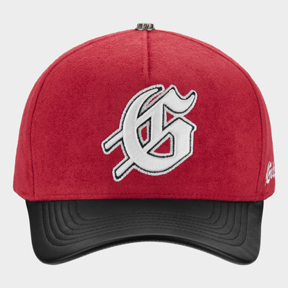 Godspeed Insignia Leather / Suede Hat (Red / Black)