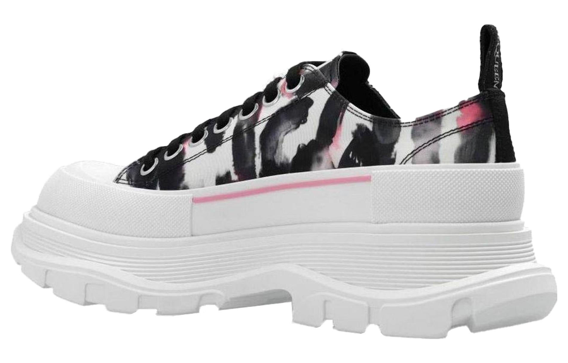 Alexander McQueen Watercolour Graffiti Tread Slick White Black Pink (Women's)