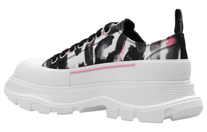 Alexander McQueen Watercolour Graffiti Tread Slick White Black Pink (Women's)