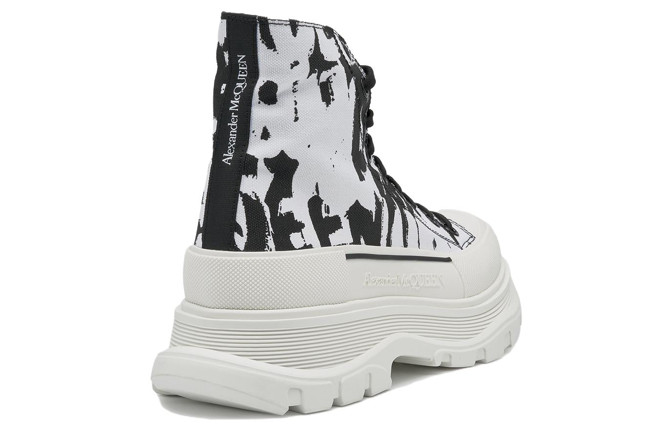 Alexander Mcqueen Graffiti Tread Slick Boot White Black