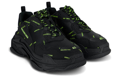 Balenciaga Triple S Allover Logo Black Green