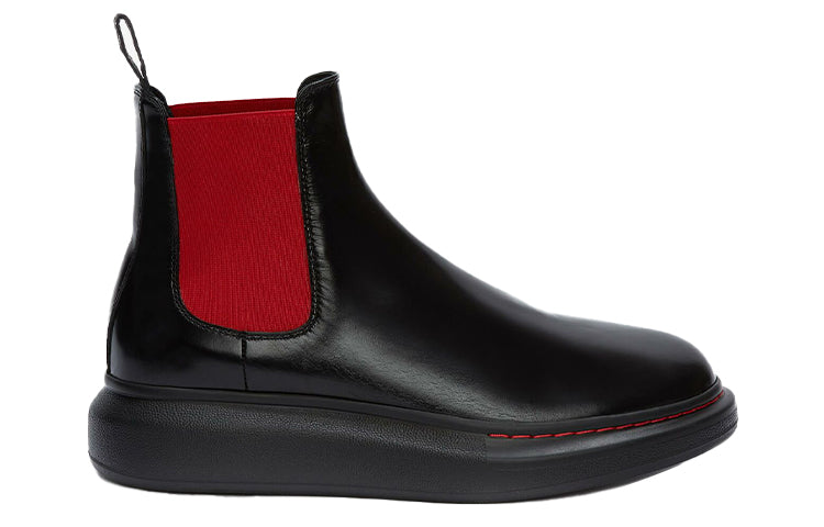 Alexander McQueen Hybrid Chelsea Boot Black Red