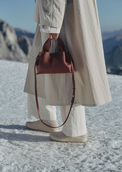 Polene Numero Neuf Mini Textured Black Cherry