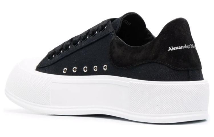 Alexander McQueen Deck Skate Plimsoll Lace-Up Black White