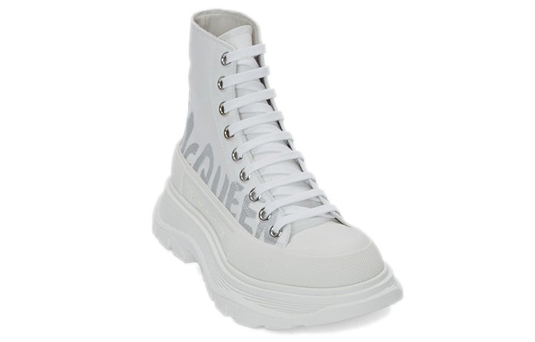 Alexander McQueen Tread Slick Boot Graffiti White Silver (Women's)