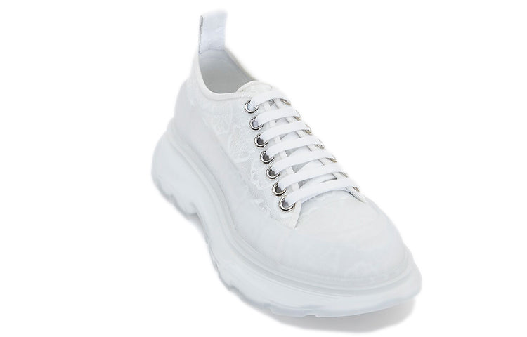 Alexander McQueen Tread Slick Low Lace Up White Transparent (Women's)