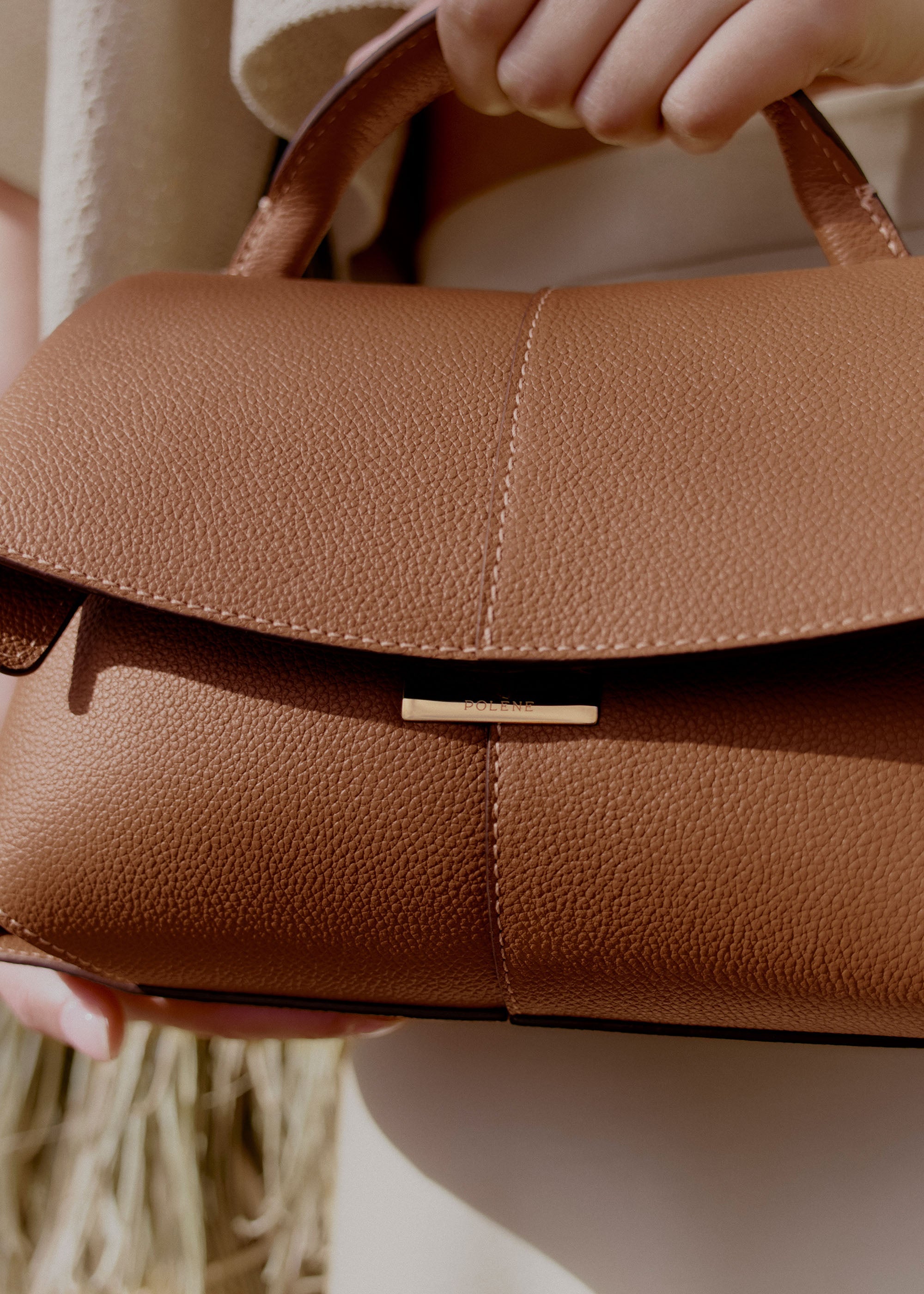 Polene Mokki Mini Textured Camel India | Kicks Machine