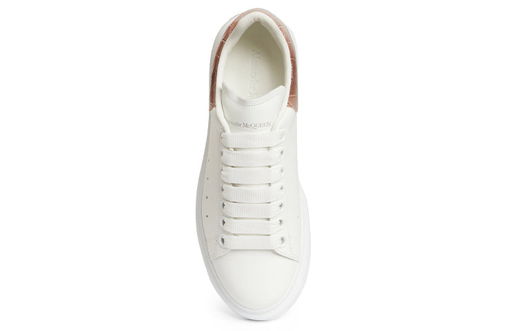 Alexander McQueen Oversized White Burnt Pink Croc (Women's)