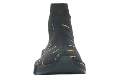 Balenciaga Speed 2.0 AllOver Logo Recycled Knit Black Multicolor (Women's)