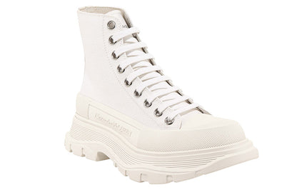 Alexander McQueen Tread Slick Boot Canvas White White (Women's)