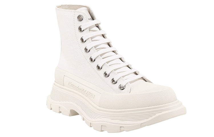 Alexander McQueen Tread Slick Boot Canvas White White (Women's)