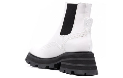 Alexander McQueen Wander Chelsea Boots White Black (Women's)