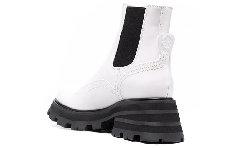 Alexander McQueen Wander Chelsea Boots White Black (Women's)